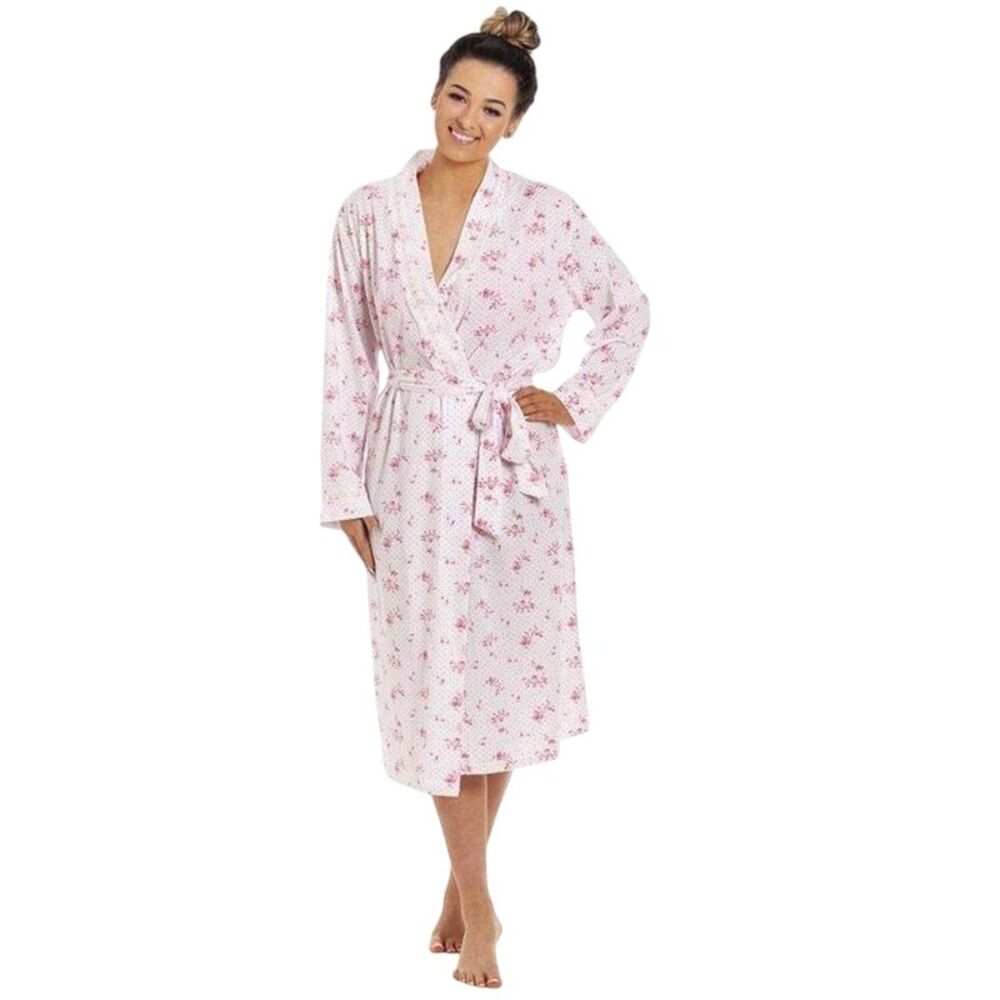 Camille Womens/Ladies Floral Cotton Lightweight Wrap / Pink
